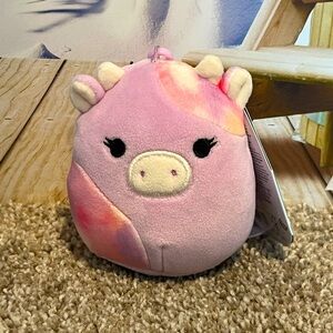 🐮 Suri Lavender Sunset Tie Dye Cow Original Squishmallow Kellytoy Clip 3.5” BNWT